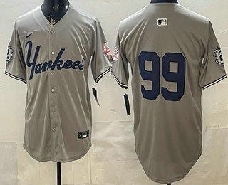 New York Yankees #99 Aaron Judge Grey Without Name Limited Jersey New York Yankees #99 Aaron Judge Grey Without Name Limited Jersey