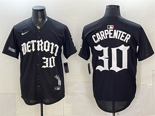 Detroit Tigers #30 Kerry Carpenter 2026 Black 'Motor Gothic Edition' Vapor Premier Limited Stitched Baseball Jersey Detroit Tigers #30 Kerry Carpenter 2026 Black 'Motor Gothic Edition' Vapor Premier Limited Stitched Baseball Jersey