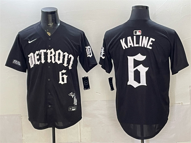 Detroit Tigers #6 Al Kaline 2026 Black 'Motor Gothic Edition' Vapor Premier Limited Stitched Baseball Jersey Detroit Tigers #6 Al Kaline 2026 Black 'Motor Gothic Edition' Vapor Premier Limited Stitched Baseball Jersey