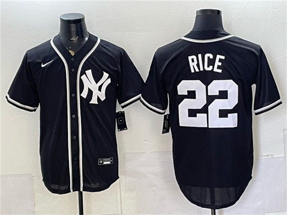 New York Yankees #22 Ben Rice 2026 Fashion Replica Black Out Stitched Baseball Jersey New York Yankees #22 Ben Rice 2026 Fashion Replica Black Out Stitched Baseball Jersey