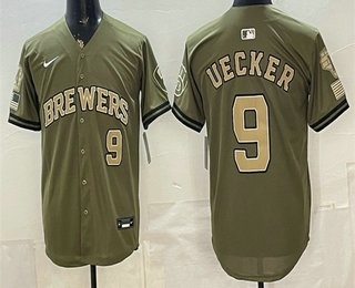Milwaukee Brewers #9 Bob Uecker Olive 2026 Armed Forces Day Jersey Milwaukee Brewers #9 Bob Uecker Olive 2026 Armed Forces Day Jersey