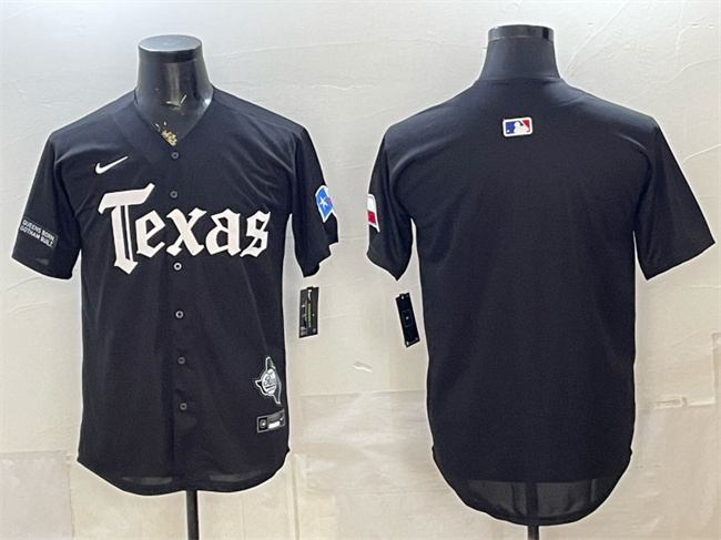 Texas Rangers Blank Black Gothic Mexico 2025 Vapor Premier Limited Stitched Baseball Jersey
