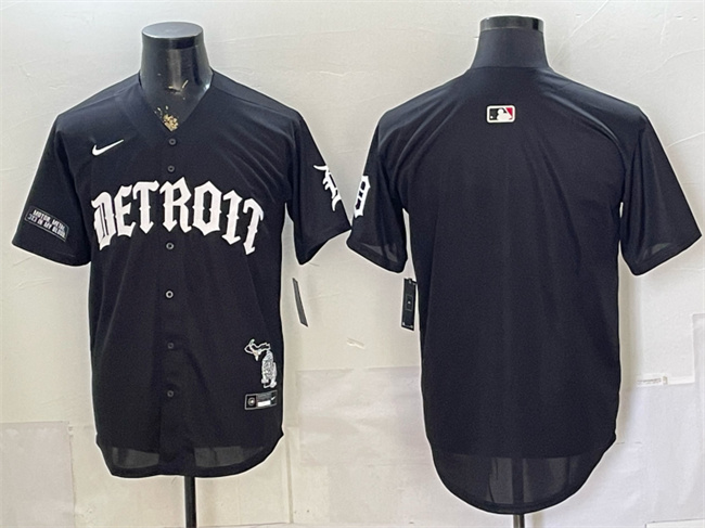 Detroit Tigers Blank 2026 Black 'Motor Gothic Edition' Vapor Premier Limited Stitched Baseball Jersey Detroit Tigers Blank 2026 Black 'Motor Gothic Edition' Vapor Premier Limited Stitched Baseball Jersey