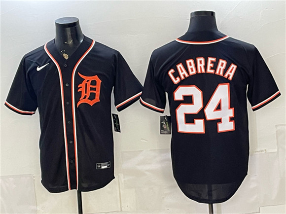 Detroit Tigers #24 Miguel Cabrera Black 2026 Fashion Replica Black Out Stitched Baseball Jersey