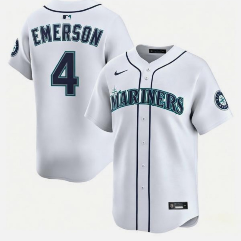 Seattle Mariners #4 Colt Emerson White Cool Base Stitched Baseball Jersey