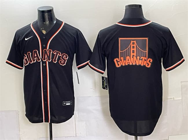 San Francisco Giants Team Big Logo 2026 Fashion Replica Black Out Stitched Baseball Jersey
