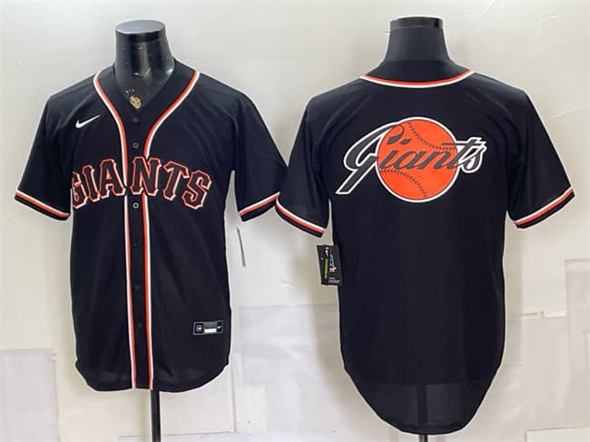 San Francisco Giants Team Big Logo 2026 Fashion Replica Black Out Stitched Baseball Jersey