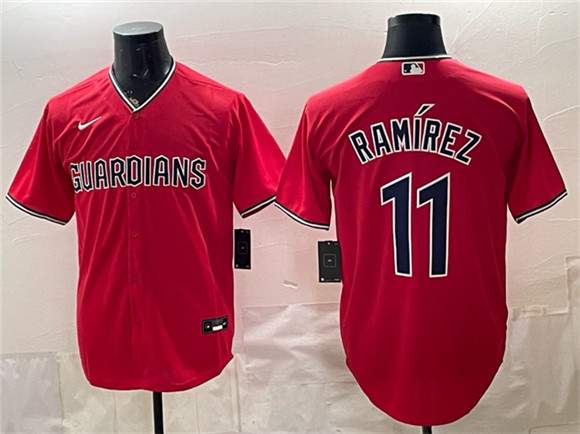 Cleveland Guardians #11 Jose Ramirez Red Cool Base Stitched Baseball Jersey Cleveland Guardians #11 Jose Ramirez Red Cool Base Stitched Baseball Jersey