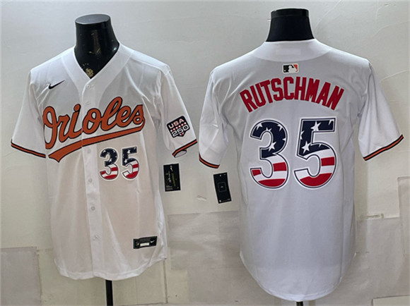 Baltimore Orioles #35 Adley Rutschman White USA 250 Fourth of July Home Stitched Baseball Jersey Baltimore Orioles #35 Adley Rutschman White USA 250 Fourth of July Home Stitched Baseball Jersey