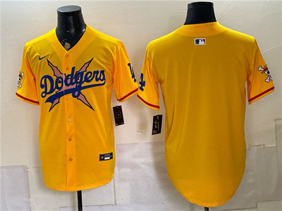 Los Angeles Dodgers x One Piece Blank Yellow Vapor Premier Limited Stitched Baseball Jersey Los Angeles Dodgers x One Piece Blank Yellow Vapor Premier Limited Stitched Baseball Jersey
