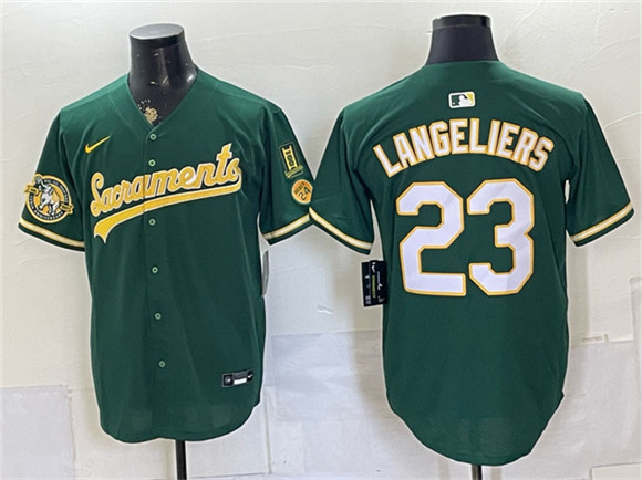 Oakland Athletics #23 Shea Langeliers 2026 Green Alternate Sacramento Celebrating 125 Years Vapor Limited Stitched Baseball Jersey Oakland Athletics #23 Shea Langeliers 2026 Green Alternate Sacramento Celebrating 125 Years Vapor Limited Stitched Baseball Jersey