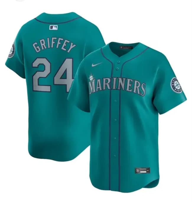 Seattle Mariners #24 Ken Griffey Jr. Aqua Alternate Limited Stitched jersey