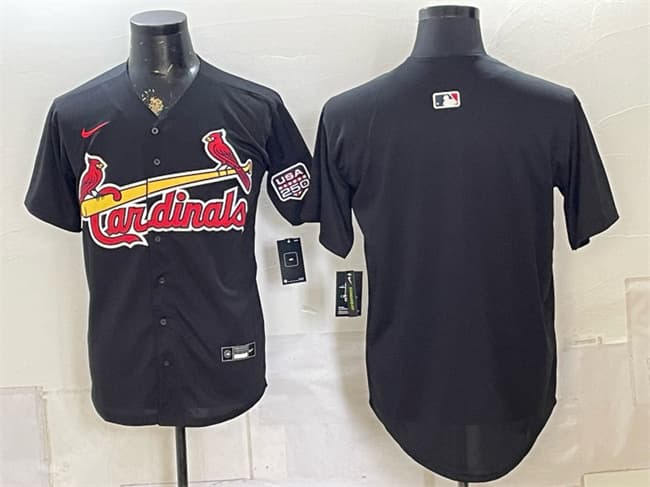 St. Louis Cardinals Blank Black USA 250 Patch Stitched Baseball Jersey