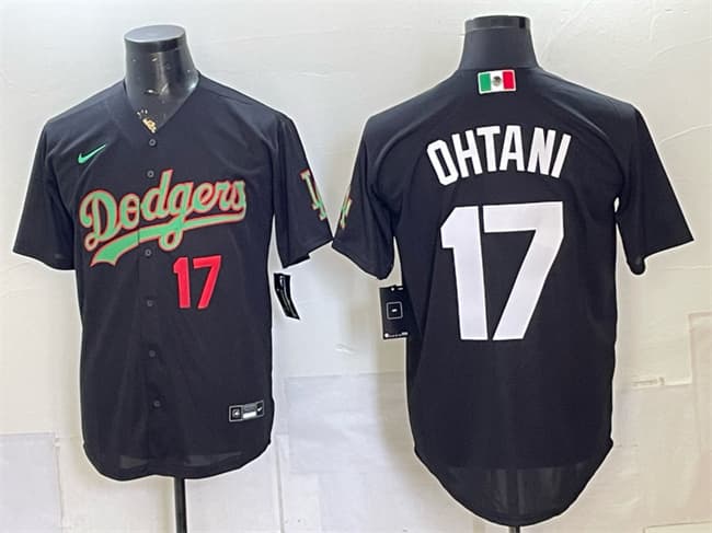 Los Angeles Dodgers #17 Shohei Ohtani Black Mexico Limited Stitched Baseball Jersey