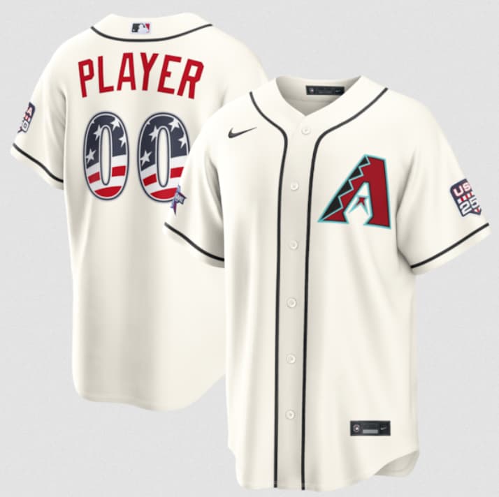 Arizona Diamondbacks Active Player Custom Cream 2026 All-Star Edition Stars & Stripes & USA 250 Fourth of July Home Stadium Stitched Baseball Jersey Arizona Diamondbacks Active Player Custom Cream 2026 All-Star Edition Stars & Stripes & USA 250 Fourth of July Home Stadium Stitched Baseball Jersey