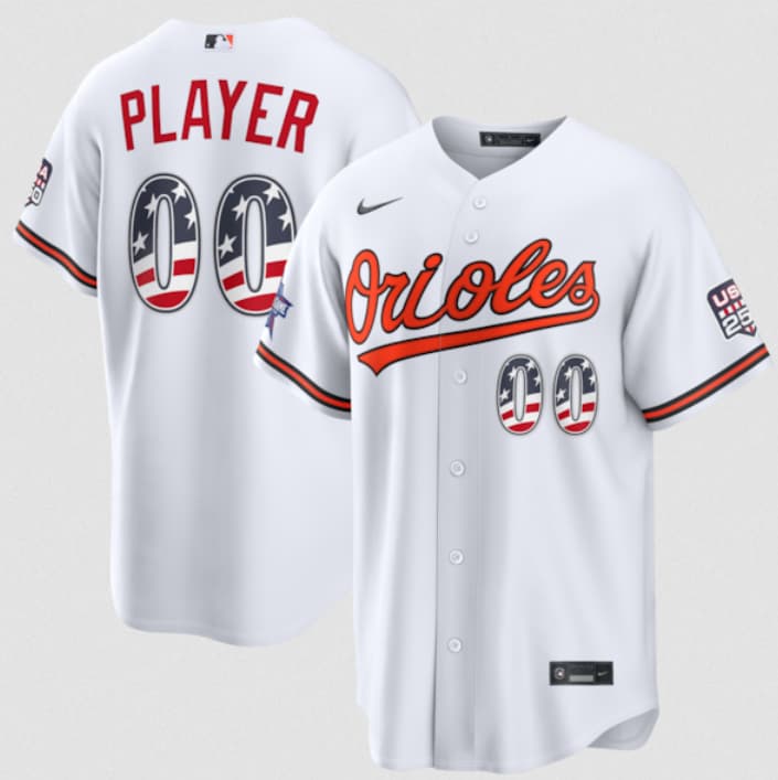 Baltimore Orioles Active Player Custom White 2026 All-Star Edition Stars & Stripes & USA 250 Fourth of July Home Stadium Stitched Baseball Jersey Baltimore Orioles Active Player Custom White 2026 All-Star Edition Stars & Stripes & USA 250 Fourth of July Home Stadium Stitched Baseball Jersey