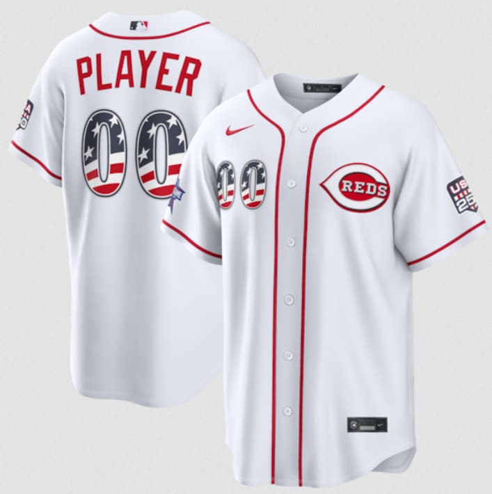 Cincinnati Reds Active Player Custom White 2026 All-Star Edition Stars & Stripes & USA 250 Fourth of July Home Stadium Stitched Baseball Jersey Cincinnati Reds Active Player Custom White 2026 All-Star Edition Stars & Stripes & USA 250 Fourth of July Home Stadium Stitched Baseball Jersey