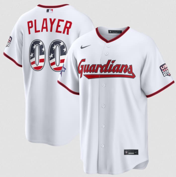 Cleveland Guardians Active Player Custom White 2026 All-Star Edition Stars & Stripes & USA 250 Fourth of July Home Stadium Stitched Baseball Jersey Cleveland Guardians Active Player Custom White 2026 All-Star Edition Stars & Stripes & USA 250 Fourth of July Home Stadium Stitched Baseball Jersey