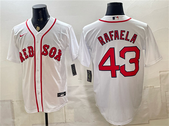 Boston Red Sox #43 Ceddanne Rafaela White Cool Base Stitched Baseball Jersey