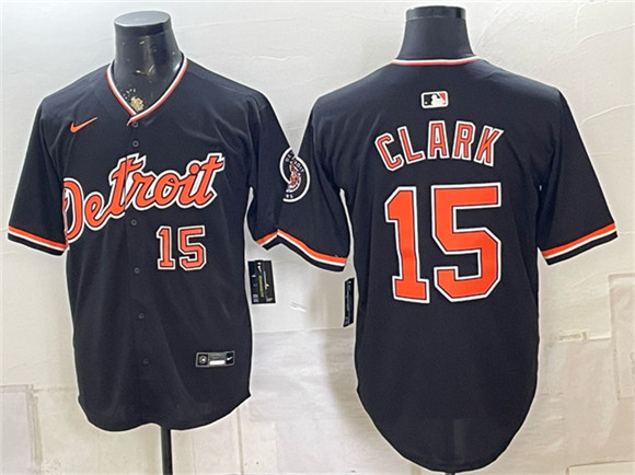 Detroit Tigers #15 Max Clark Black Alternate 2026 Cool Base Stitched Baseball Jersey