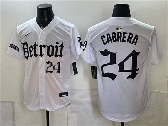 Detroit Tigers #24 Miguel Cabrera 2026 White 'Motor Gothic Edition' Vapor Premier Limited Stitched Baseball Jersey