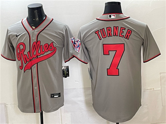 Philadelphia Phillies #7 Trea Turner Gray 2026 Field of Dreams Stadium Stitched Baseball Jersey