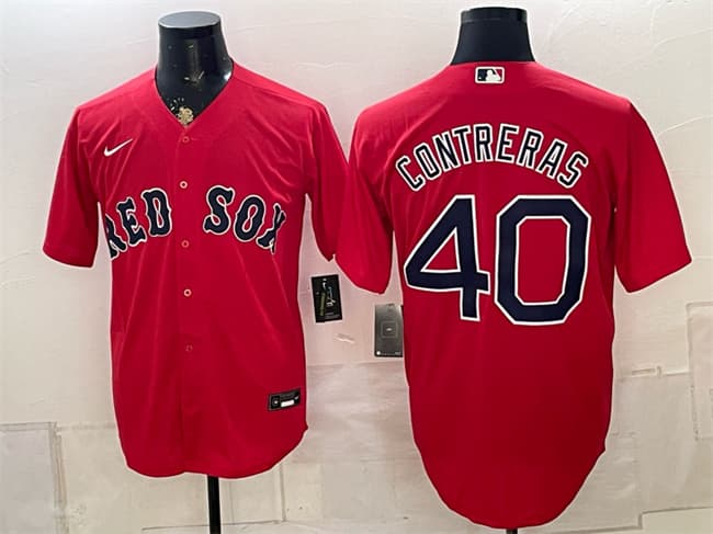 Boston Red Sox #40 Willson Contreras Red Cool Base Stitched Baseball Jersey Boston Red Sox #40 Willson Contreras Red Cool Base Stitched Baseball Jersey