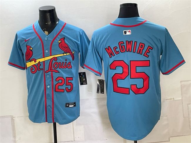 St. Louis Cardinals #25 Mark McGwire Blue Alternate Limited Stitched Baseball Jersey