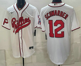 Philadelphia Phillies #12 Kyle Schwarber Name White 2026 Field of Dreams Stadium Stitched Jersey