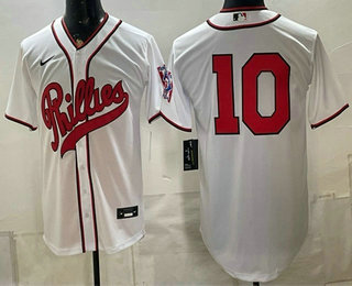 Philadelphia Phillies #10 JT Realmuto White 2026 Field of Dreams Stadium Stitched Jersey