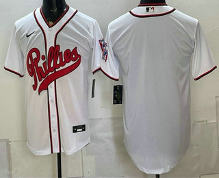 Philadelphia Phillies Blank White 2026 Field of Dreams Stadium Stitched Jersey Philadelphia Phillies Blank White 2026 Field of Dreams Stadium Stitched Jersey