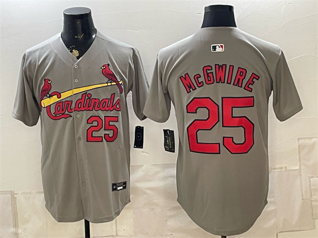 St. Louis Cardinals #25 Mark McGwire Gray Alternate Limited Stitched Baseball Jersey