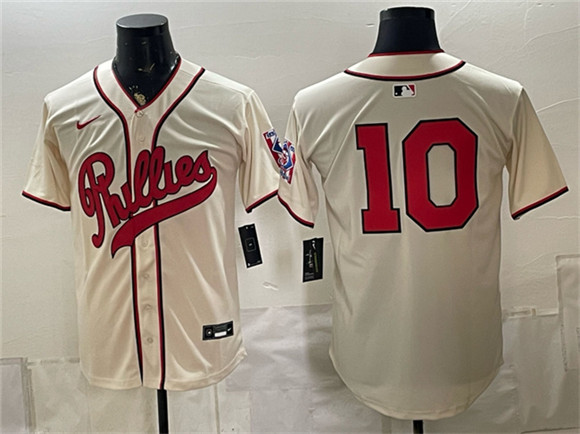 Philadelphia Phillies #10 J.T. Realmuto Cream 2026 Field of Dreams Stadium Stitched Baseball Jersey