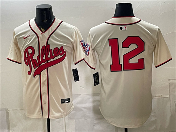 Philadelphia Phillies #12 Kyle Schwarber Cream 2026 Field of Dreams Stadium Stitched Baseball Jersey