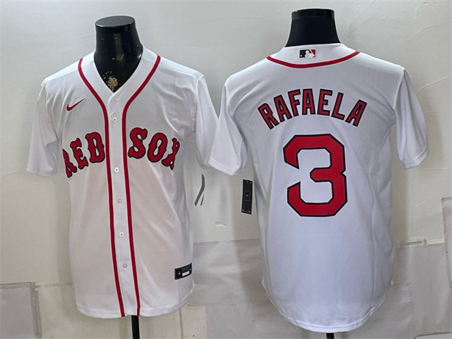 Boston Red Sox #3 Ceddanne Rafaela White Cool Base Stitched Baseball Jersey Boston Red Sox #3 Ceddanne Rafaela White Cool Base Stitched Baseball Jersey