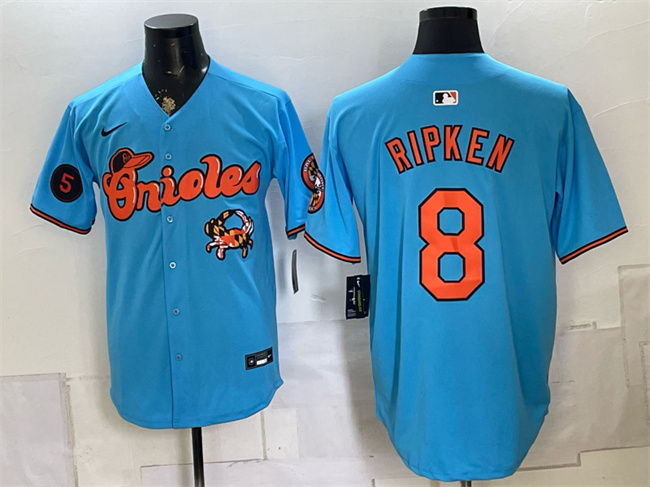 Baltimore Orioles #8 Cal Ripken Jr. Blue With Patch Vapor Premier Limited Stitched Baseball Jersey Baltimore Orioles #8 Cal Ripken Jr. Blue With Patch Vapor Premier Limited Stitched Baseball Jersey