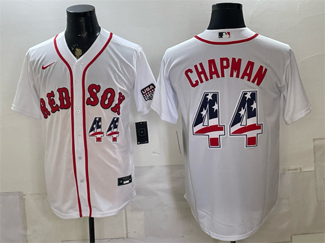 Boston Red Sox #44 Aroldis Chapman White 2026 USA 250 Fourth of July Home Stitched Baseball Jersey