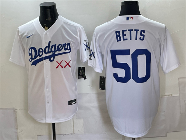 Los Angeles Dodgers x KAWS #50 Mookie Betts White Vapor Premier Limited Stitched Baseball Jersey