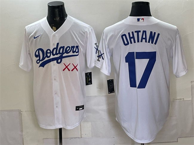 Los Angeles Dodgers x KAWS #17 Shohei Ohtani White Vapor Premier Limited Stitched Baseball Jersey
