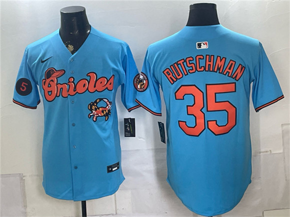 Baltimore Orioles #35 Adley Rutschman Blue With Patch Vapor Premier Limited Stitched Baseball Jersey Baltimore Orioles #35 Adley Rutschman Blue With Patch Vapor Premier Limited Stitched Baseball Jersey