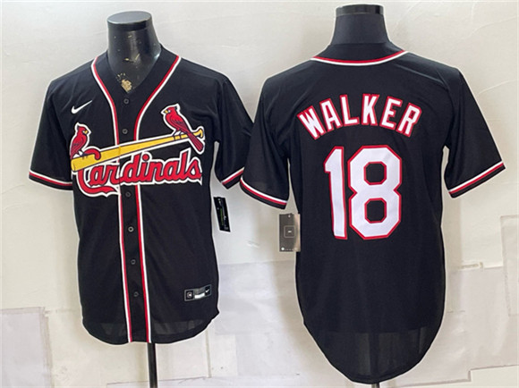 St. Louis Cardinals #18 Jordan Walker 2026 Fashion Replica Black Out Stitched Baseball Jersey
