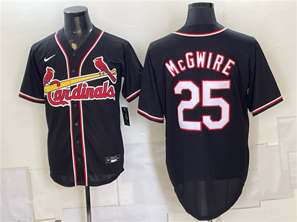 St. Louis Cardinals #25 Mark McGwire 2026 Fashion Replica Black Out Stitched Baseball Jersey