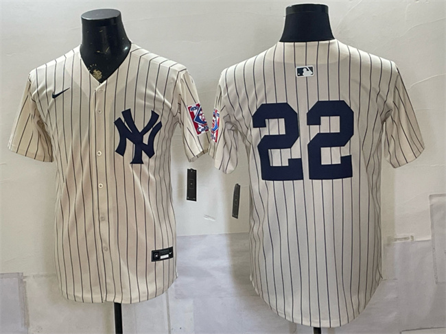 New York Yankees #22 Ben Rice Cream 2026 Field of Dreams Stadium Stitched Baseball Jersey New York Yankees #22 Ben Rice Cream 2026 Field of Dreams Stadium Stitched Baseball Jersey