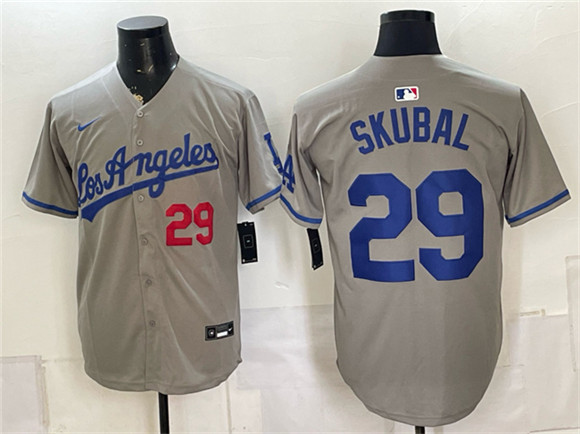 Los Angeles Dodgers #29 Tarik Skubal Gray Limited Stitched Baseball Jersey