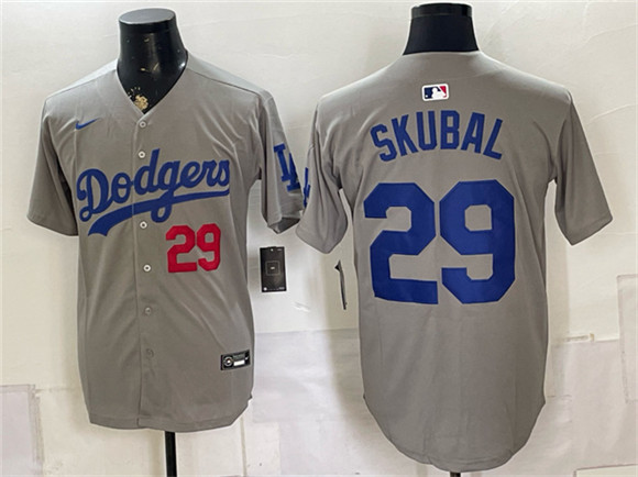 Los Angeles Dodgers #29 Tarik Skubal Grey Limited Stitched Baseball Jersey
