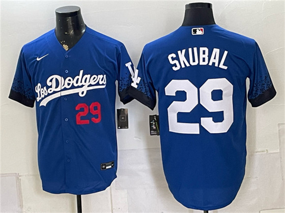 Los Angeles Dodgers #29 Tarik Skubal Royal City Connect Stitched Baseball Jersey