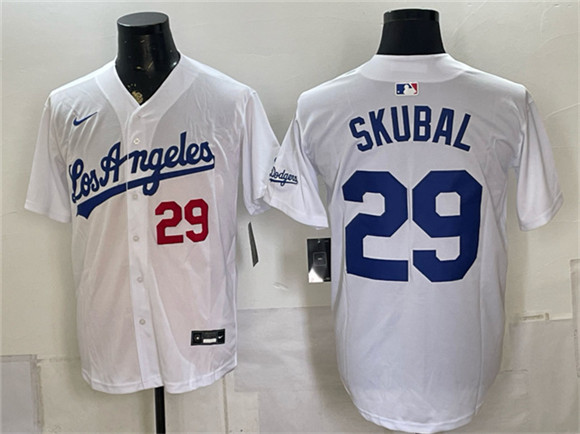 Los Angeles Dodgers #29 Tarik Skubal White Alternate Stadium Stitched Baseball Jersey