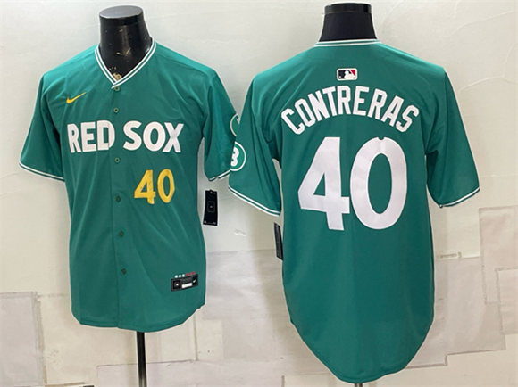 Boston Red Sox #40 Willson Contreras Green 2025 City Connect Limited Stitched Baseball Jersey