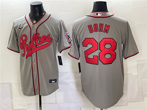 Philadelphia Phillies #28 Alec Bohm Gray 2026 Field of Dreams Stadium Stitched Baseball Jersey