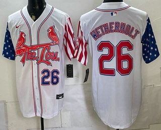 St. Louis Cardinals #26 JJ Wetherholt 2026 White Independence Day Vapor Premier Limited Stitched Jersey